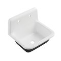 Kingston Brass 22 x 18 Cast Iron Wall Mount Utility Sink, White GCLWS22187